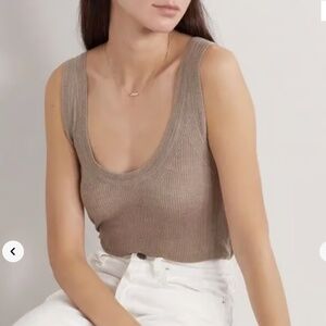 Toteme Ribbed silk and cashmere-blend tank